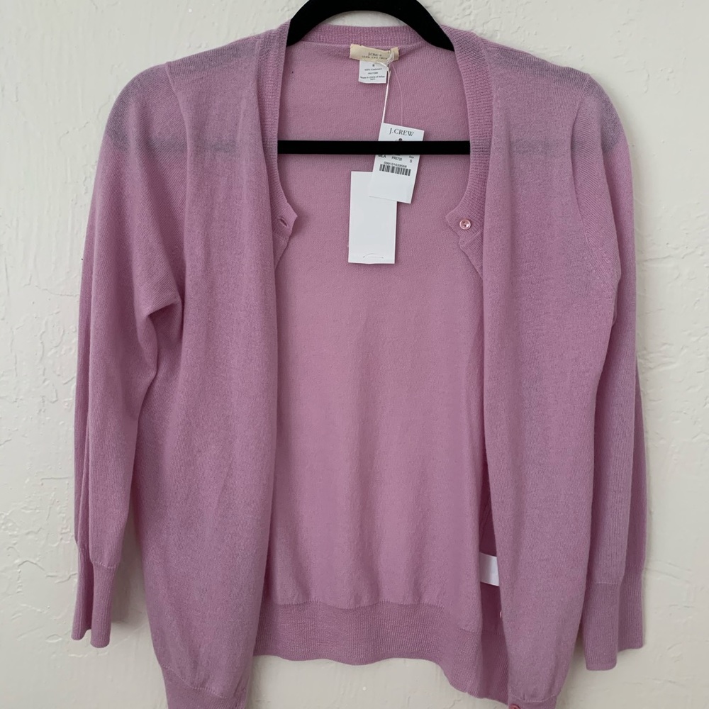 J. Crew 100% Cashmere Lilac Cardigan | S